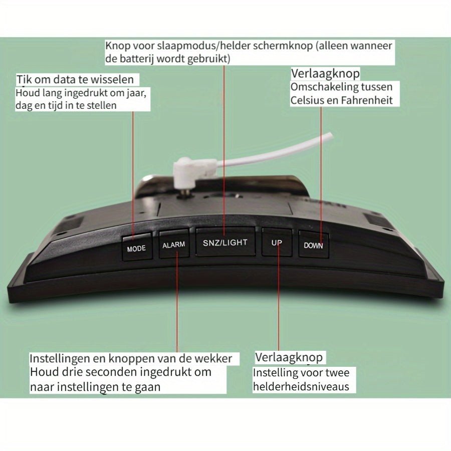 SmartClock - Multifunctionele LED Wekker met Temperatuurweergave en USB-Voeding