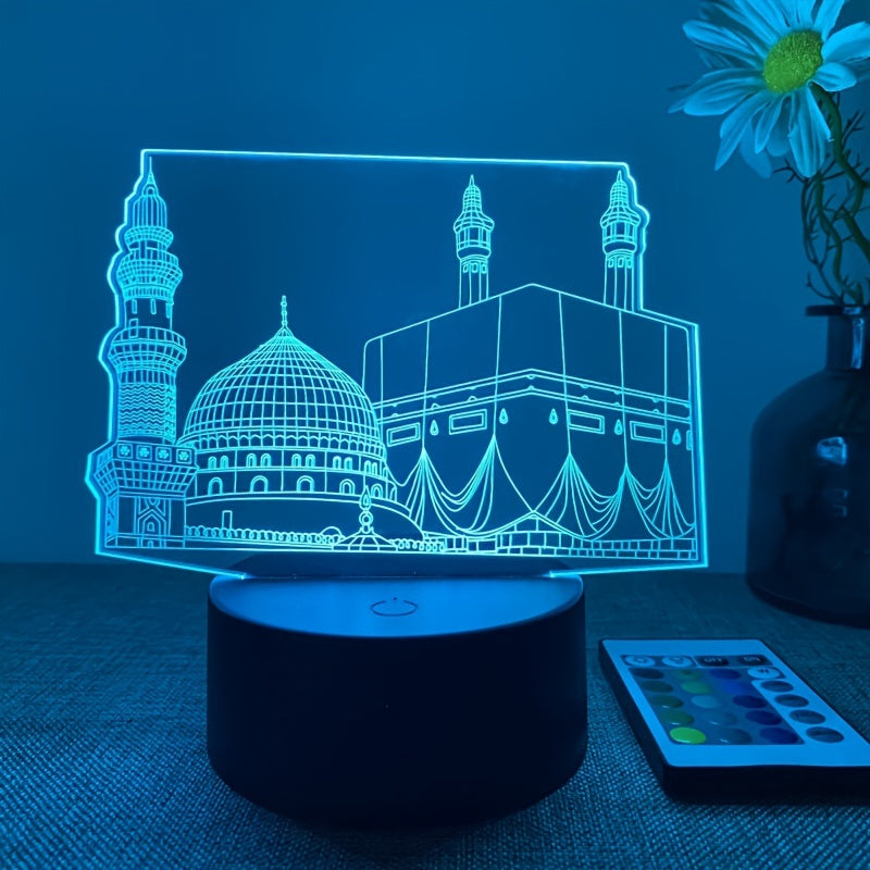 DecoLicht - Lámpara nocturna 3D con control remoto y 16 colores