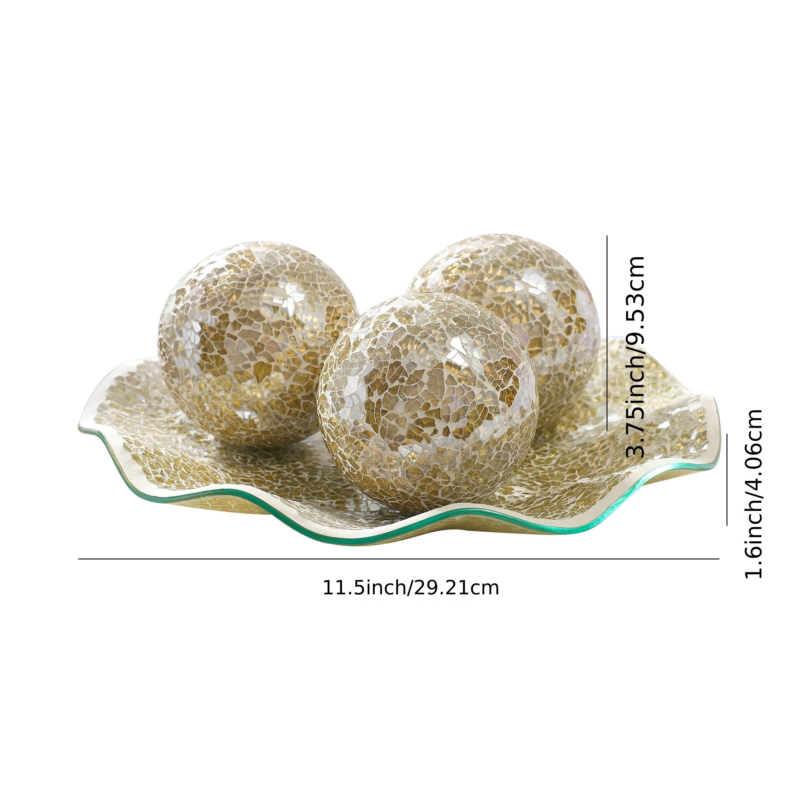 MosaicServe - Set di 4 Piatti Decorativi in Vetro a Mosaico