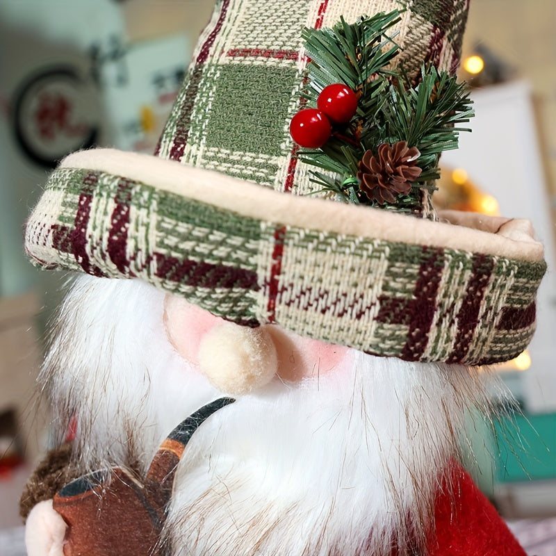 ClassicSanta - Geruite Kerstman Sneeuwpop Figuur