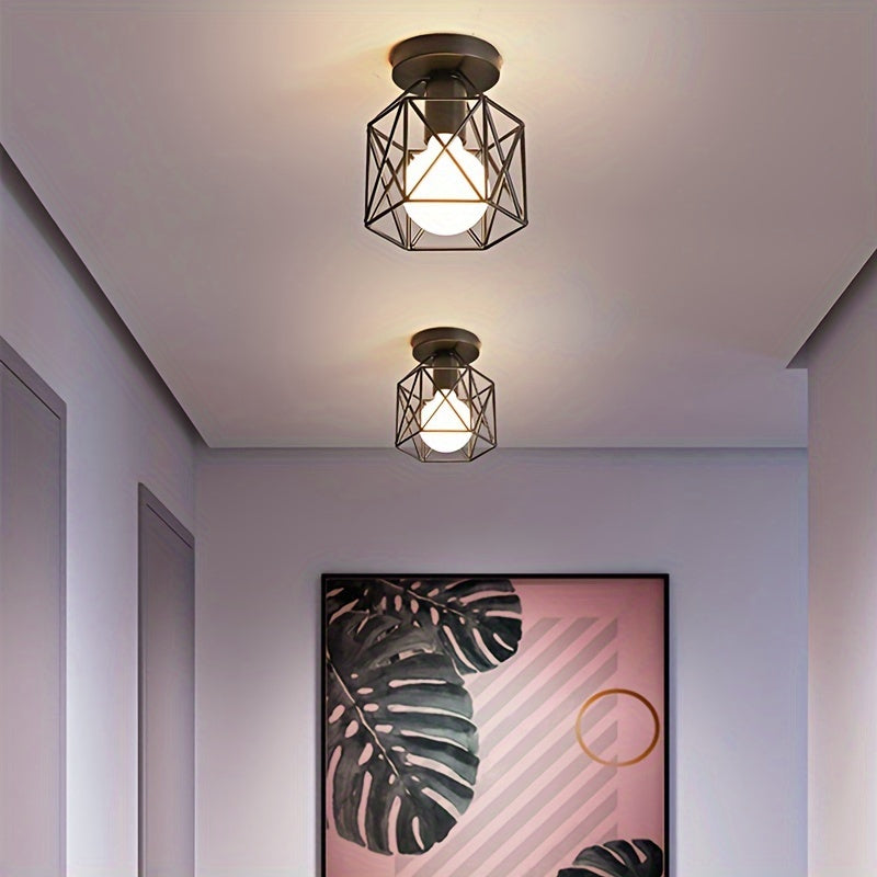 NordicLight - Zwarte IJzeren E27 Plafondlamp voor Slaapkamer en Keuken