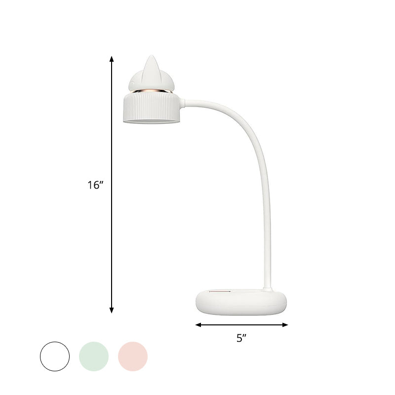 Lámpara de mesa giratoria de gatos blanco/rosa/verde - Lámpara nocturna LED recargable por USB para niños