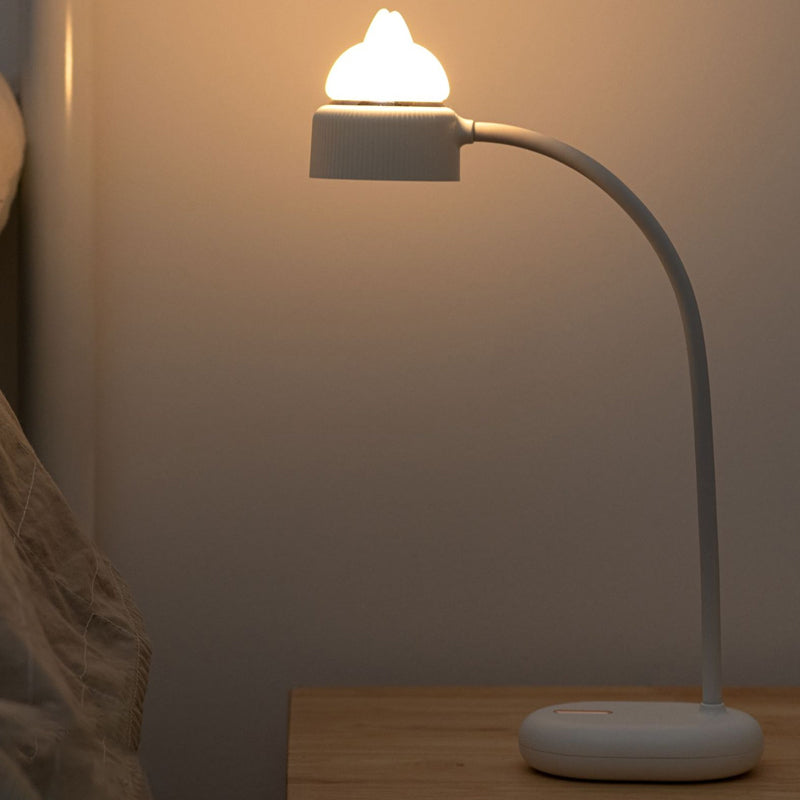 Lámpara de mesa giratoria de gatos blanco/rosa/verde - Lámpara nocturna LED recargable por USB para niños