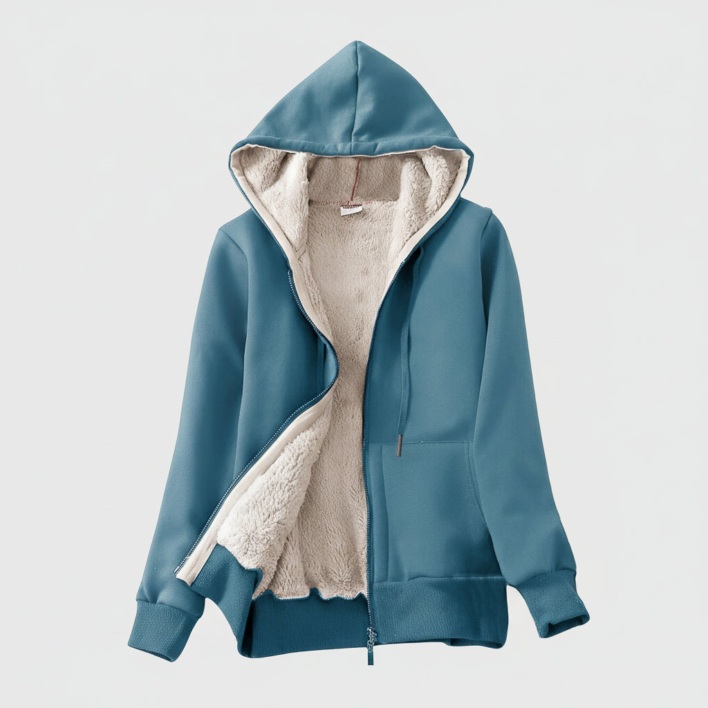 Dames Jas Hoodie Fleece Gevoerd Warm Winter Jack Capuchon