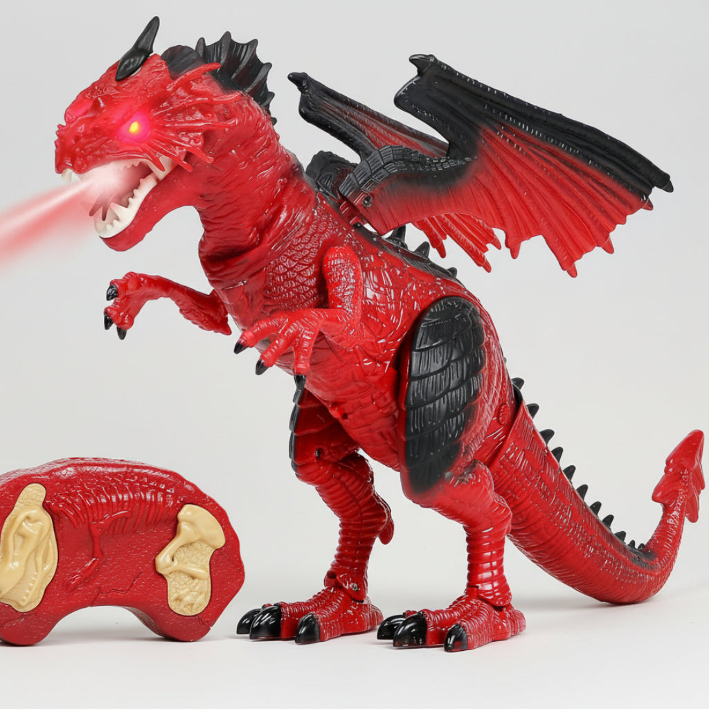 Giocattolo Drago Telecomando Luce Suono Fumo