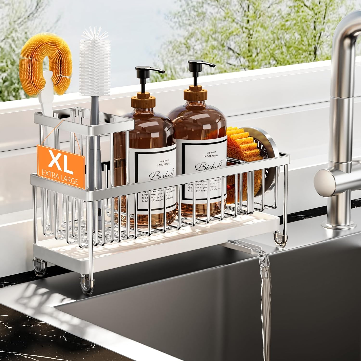 Stainless Kitchen Sink Holder Organizer Sponge Tool