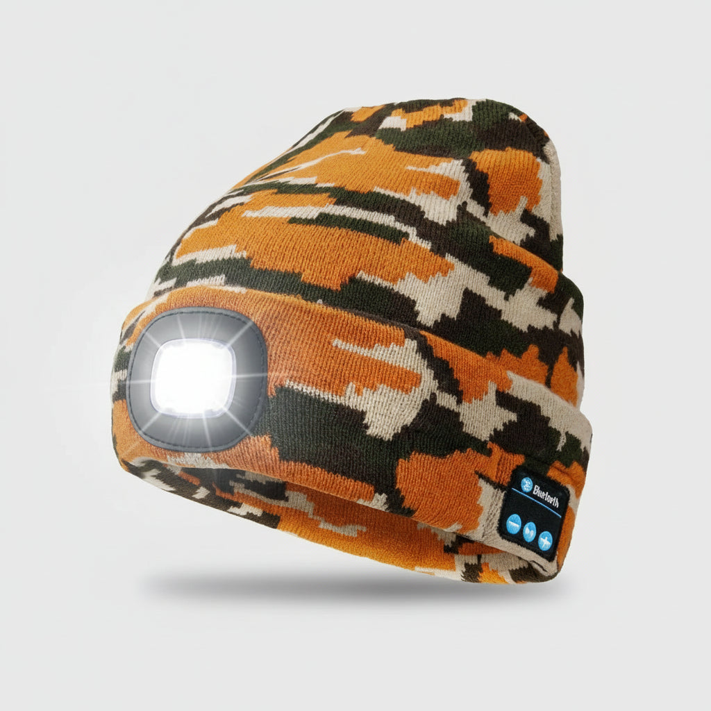 Beanie Bluetooth LED Knitted Winter Beanie Headlight Speakers