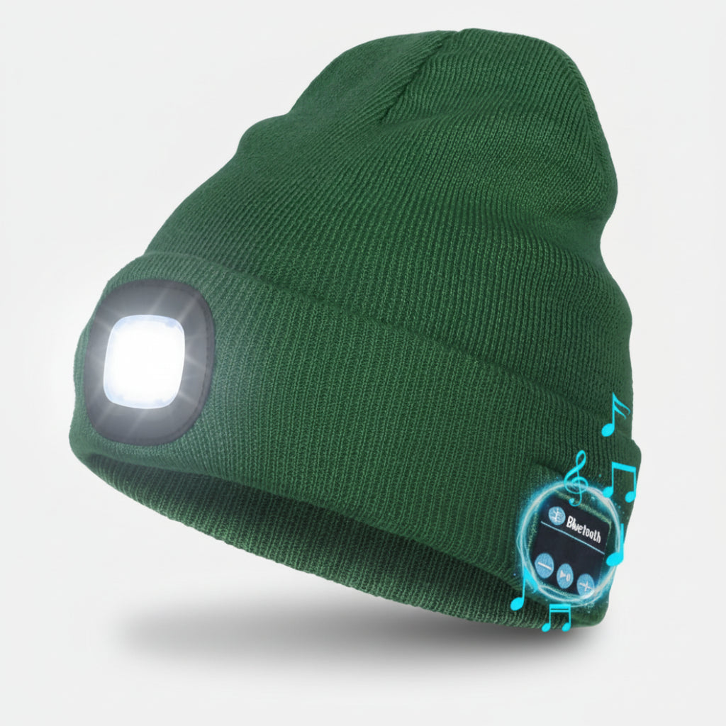 Beanie Bluetooth LED Knitted Winter Beanie Headlight Speakers