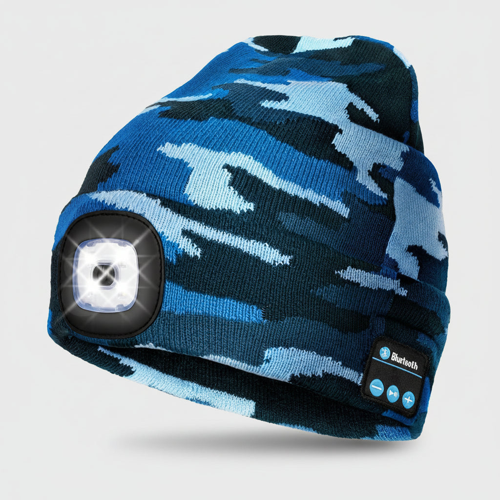 Beanie Bluetooth LED Knitted Winter Beanie Headlight Speakers