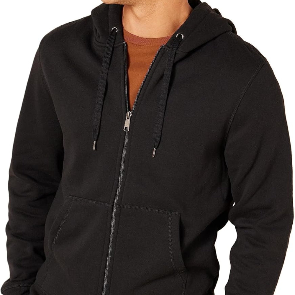 Men's Hoodie Zipper Fleece Lining Comfort Warmth