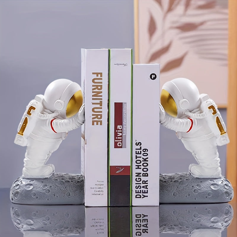 SpaceHold - 2 pezzi di fermalibri astronauta per libri pesanti
