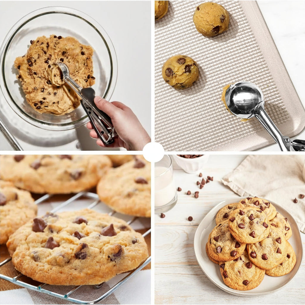 Conjunto de Pá de Gelo em Aço Inoxidável com Alavanca de Aperto para Porcionar e Assar