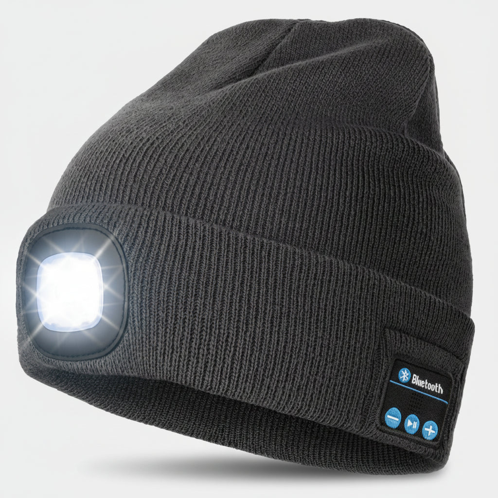 Beanie Bluetooth LED Knitted Winter Beanie Headlight Speakers