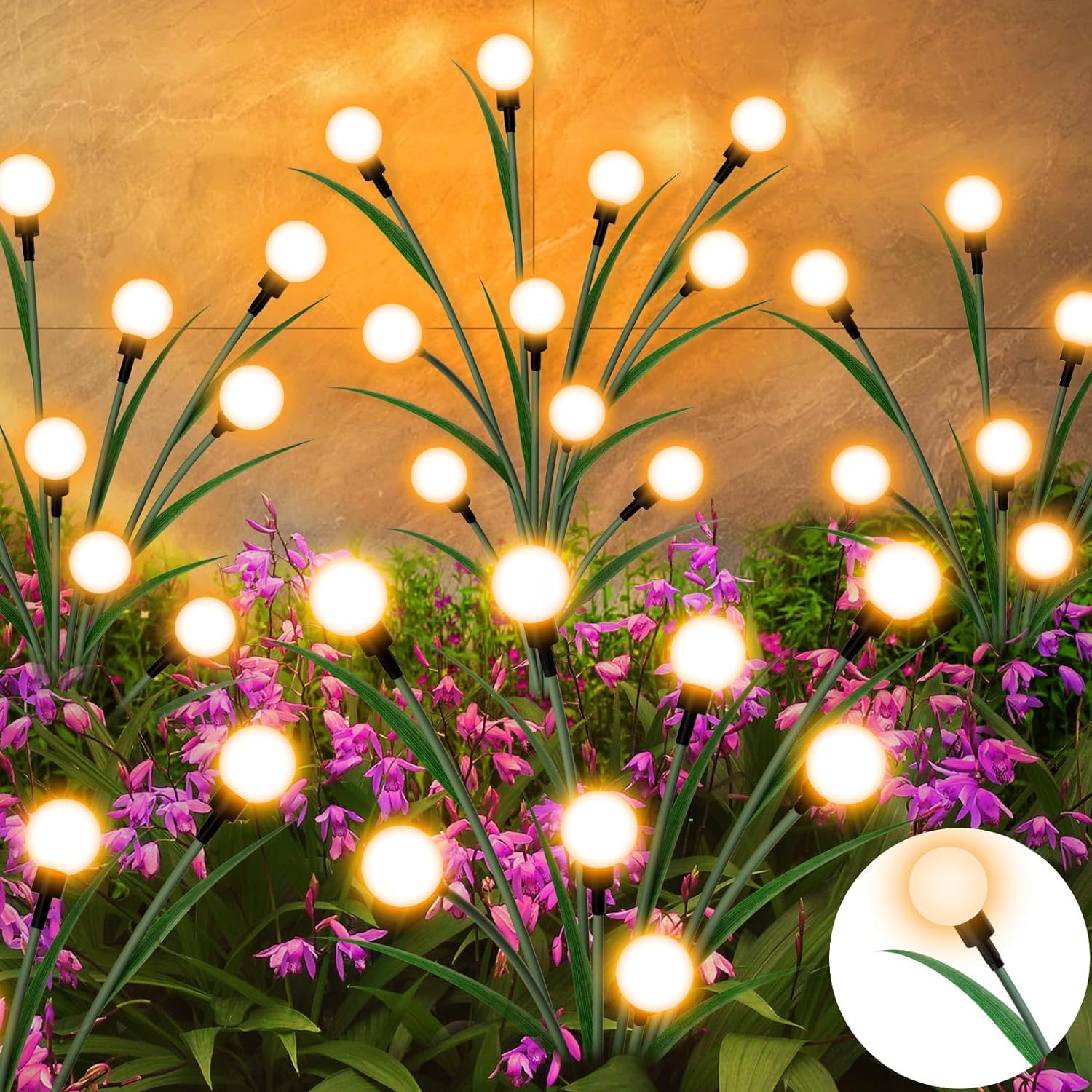 Solar Garden Lighting - 2024 New Improved Leaf Design 10 LED Solar Firefly Lights