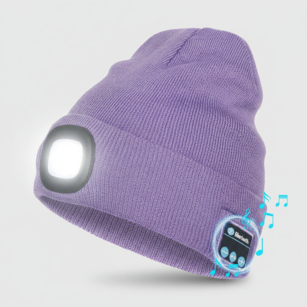 Beanie Bluetooth LED Knitted Winter Beanie Headlight Speakers
