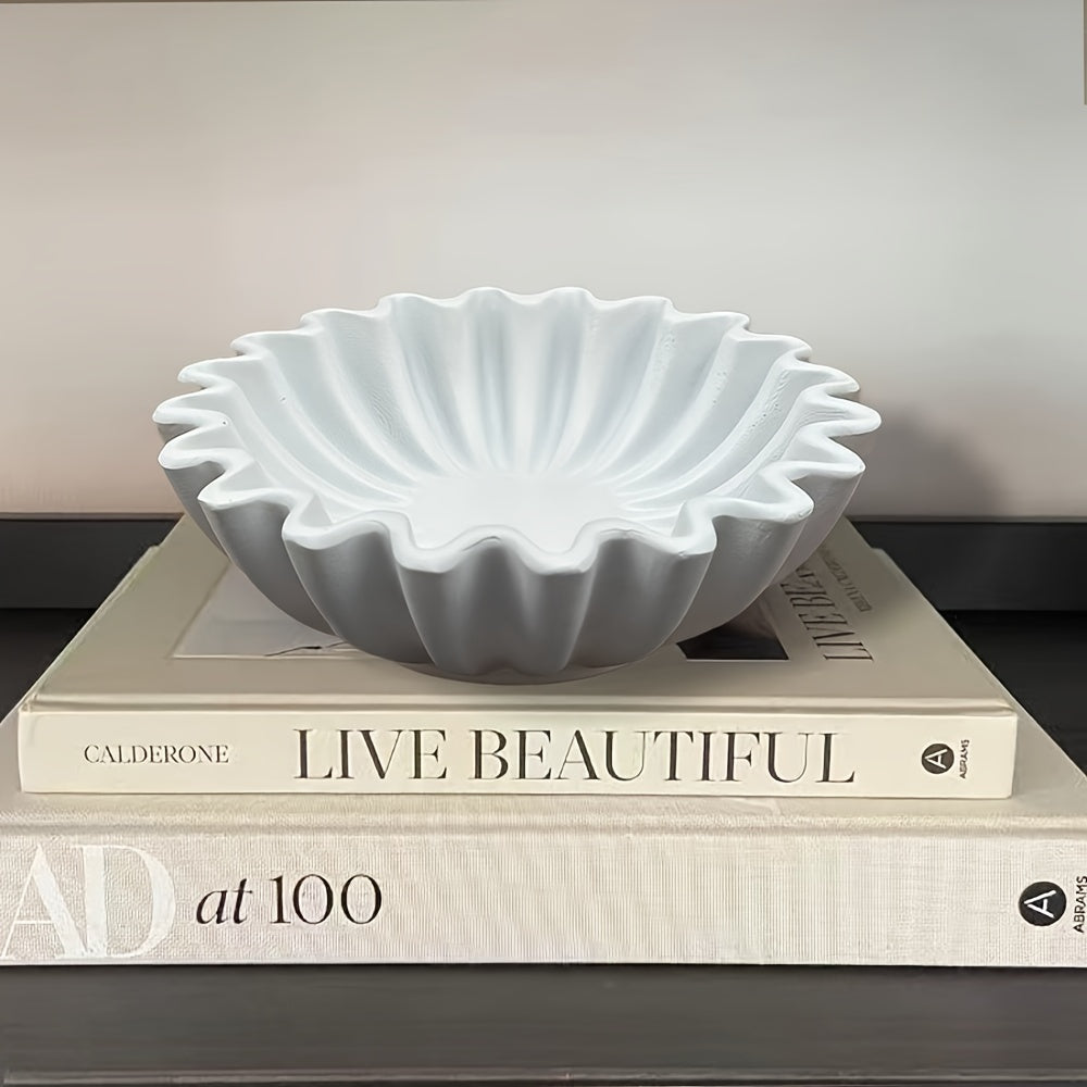 EleganceBowl - Hars Kom met Groeven & Golvende Randen voor Woonkamer Decor