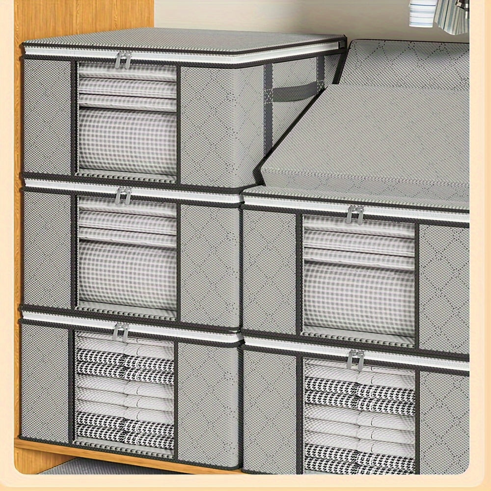 Set di 4 sacchetti pieghevoli per riporre – Grigio con finestra