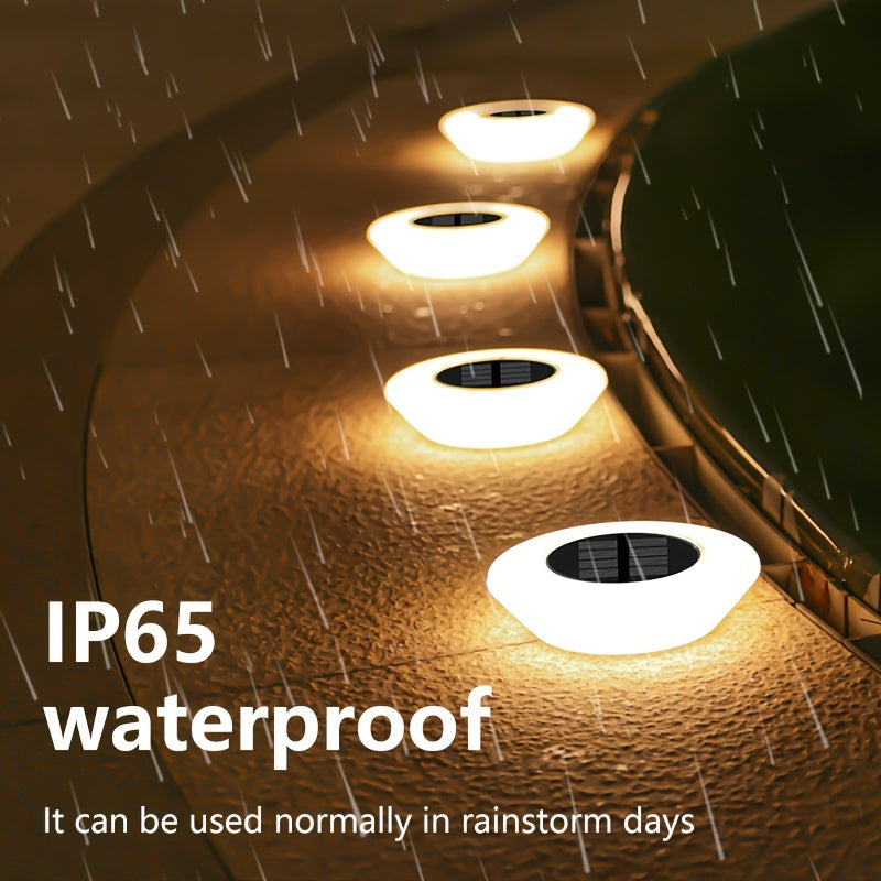 SolarLuxe - 4 Pieces Waterproof Solar Underground Lights for Garden and Landscape
