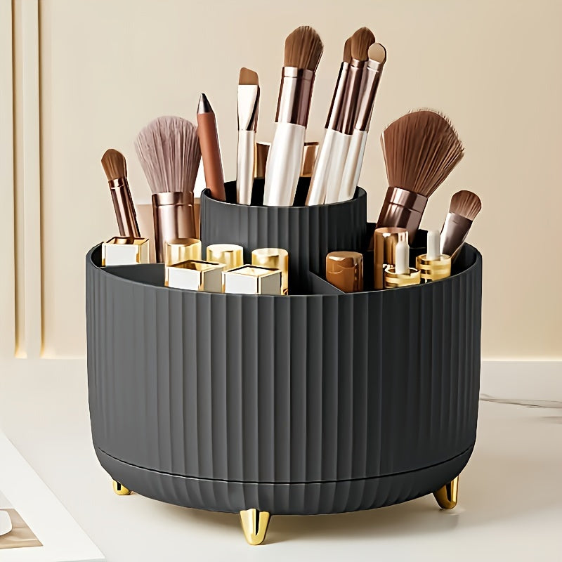 360° Roterende Make-up Organizer – Duurzame Kunststof Cosmetica Opbergdoos met 5 Vakken