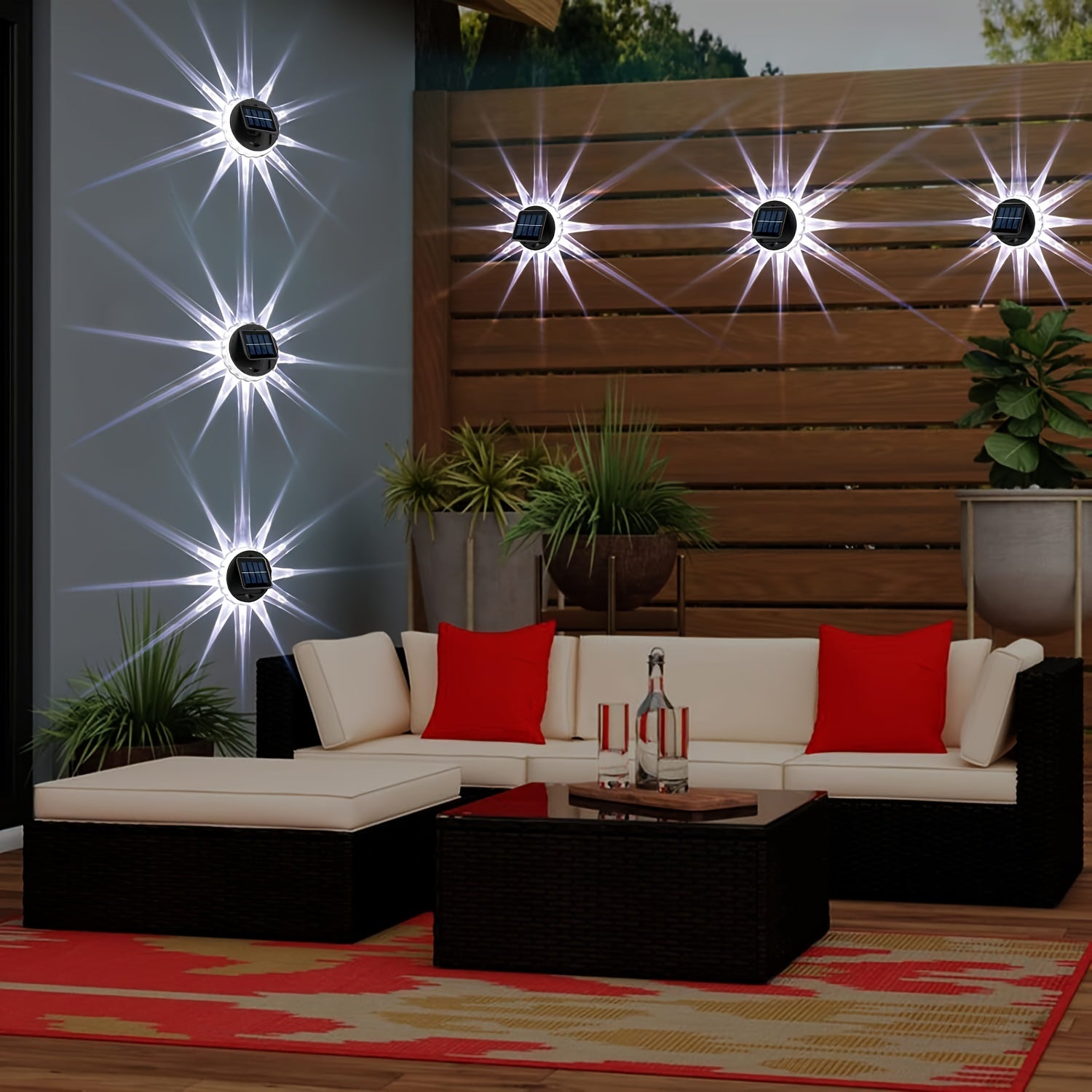 SolarFence - 4-Pack Waterproof Solar-Powered LED Lighting for Fences, Patios, and Stairs