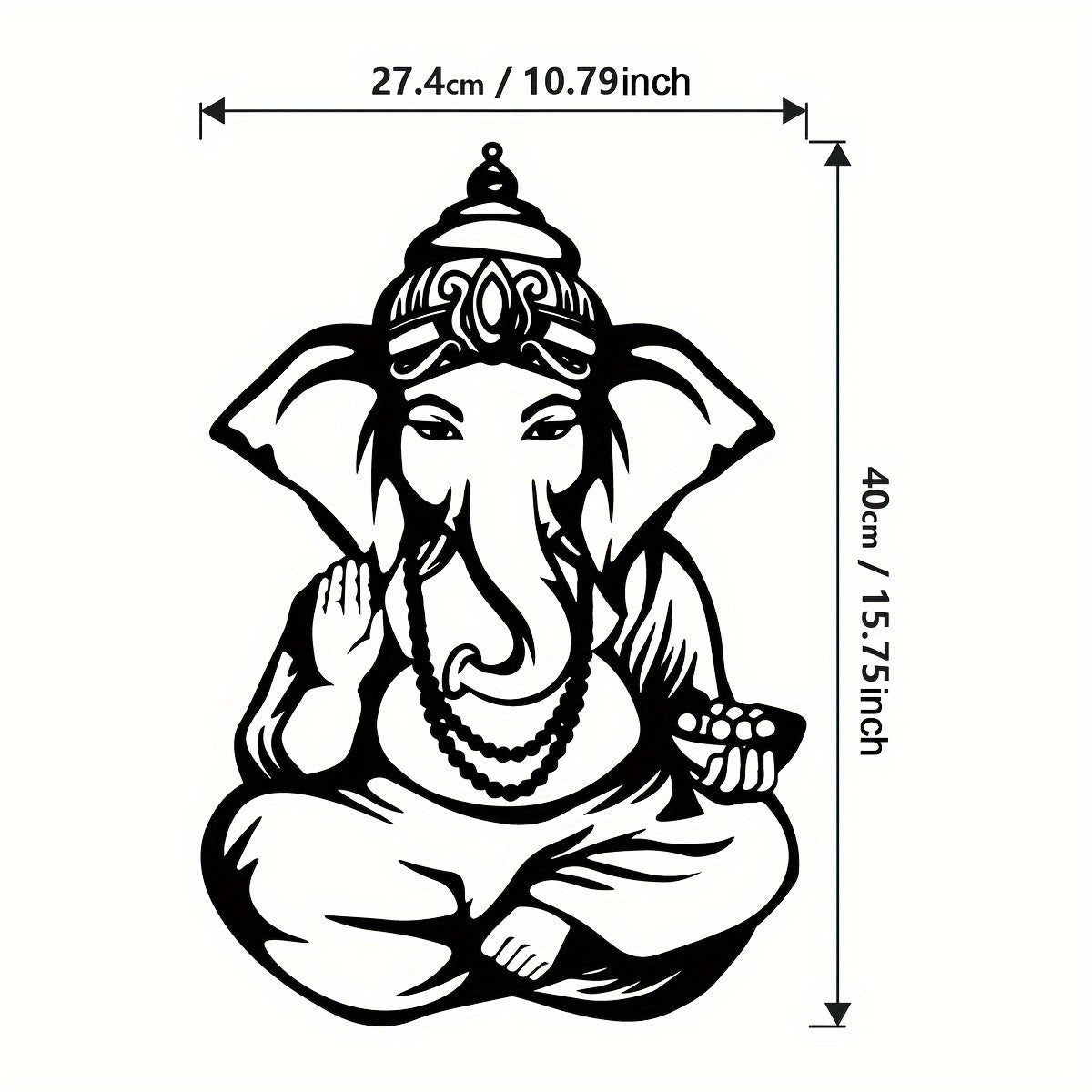 GaneshaDecor - IJzeren Ganesha Muurkunst