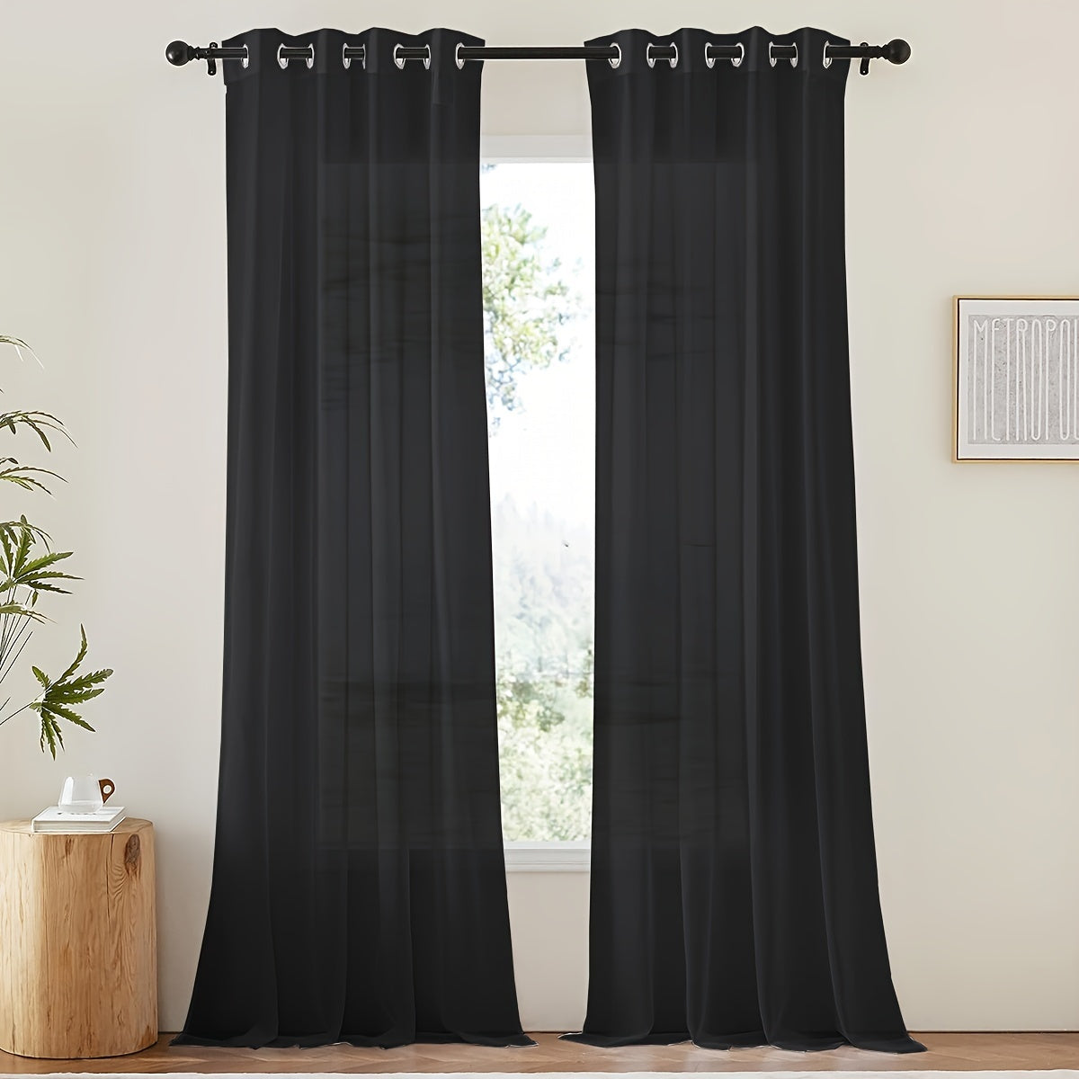 Tende in voile bianco leggero - 2 pezzi con occhielli per soggiorno e camera da letto