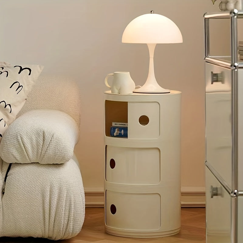 Comodino Rotondo – Mobiletto Bianco per Riporre