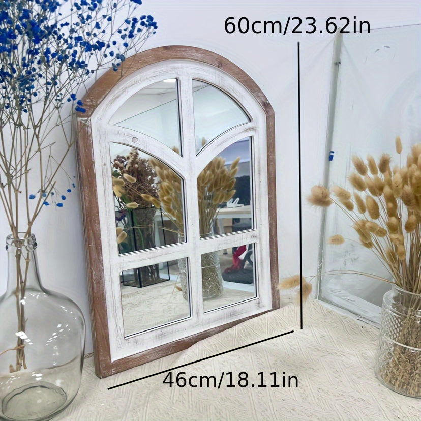 Rustic Farmhouse Wandspiegel – 58.42x45.72cm Grote Houten Lijst, Verticaal Hangende Spiegel voor Badkamer en Woonkamer