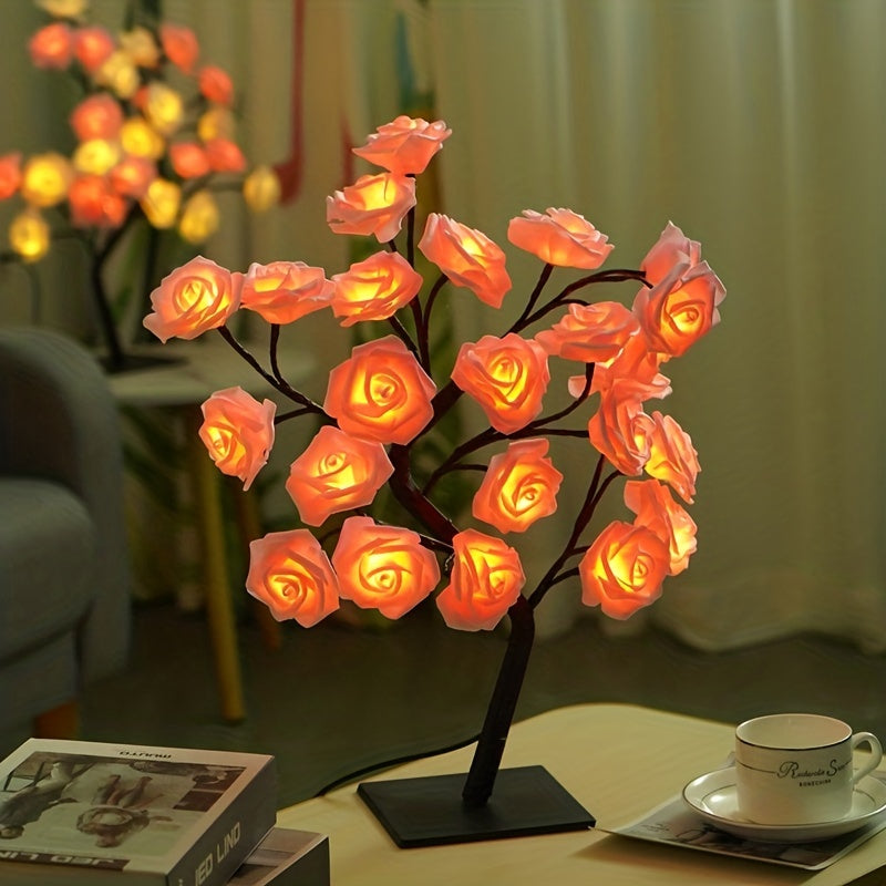 RozenLicht - LED Flower Table Lamp with USB, Ambient Lighting
