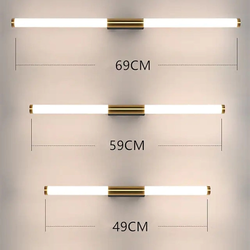 Leigh Simple Modern Linear LED Wall Lamp White-Gold Bedroom Metal