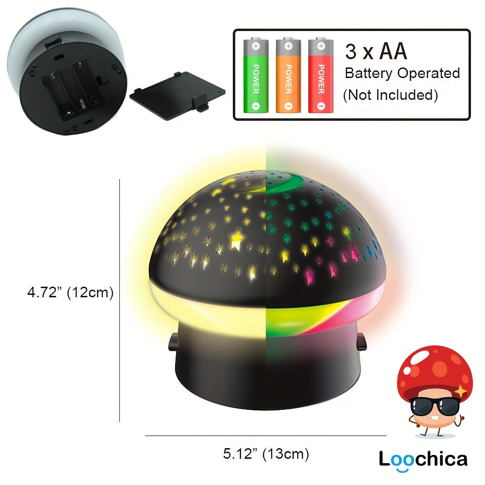 StarryGlow - Lampada Notturna con Proiettore a Forma di Fungo