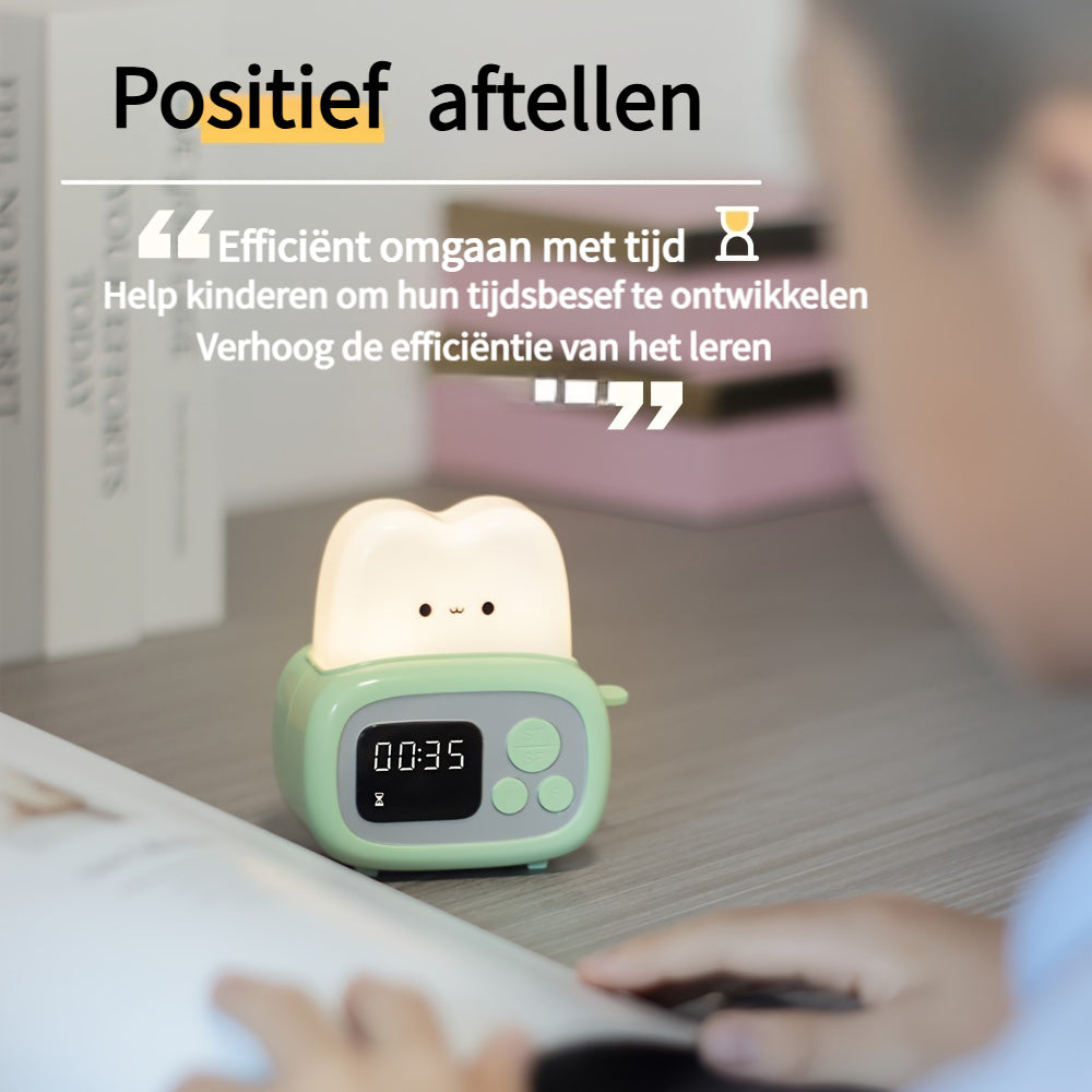 GlowBake - Schattige LED Wekker met USB-Oplaadbare Batterij