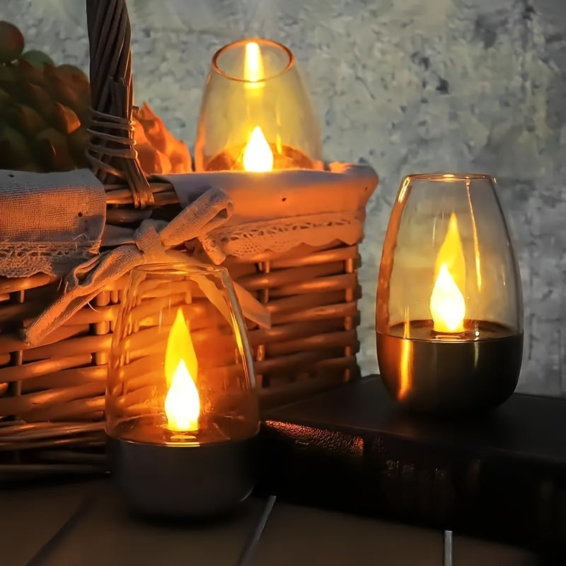 SolarCandle - LED Theelicht op Zonne-energie, Decoratieve Warm Witte Kaarslamp