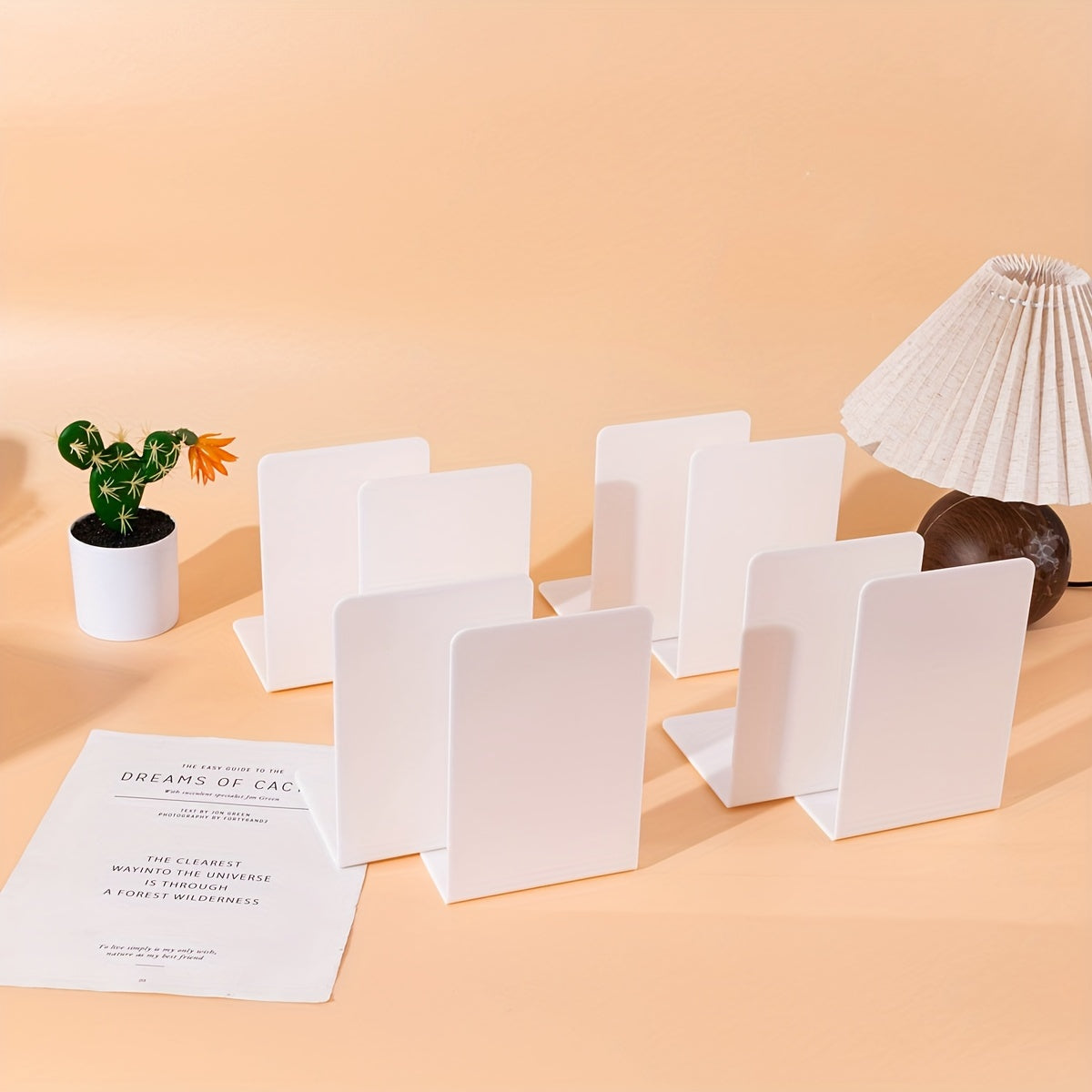 8-delige L-vormige Boekensteunen - Duurzaam PP Materiaal, Bureau- en Studentenorganizer