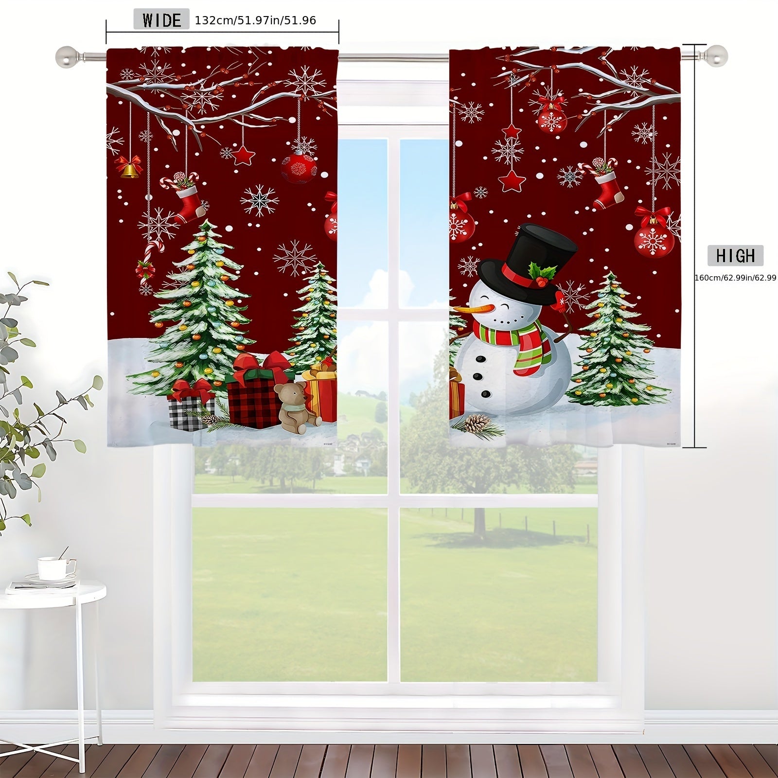 Tende Pupazzo di Neve - 2 Pezzi Trasparenti con Tasca per Asta