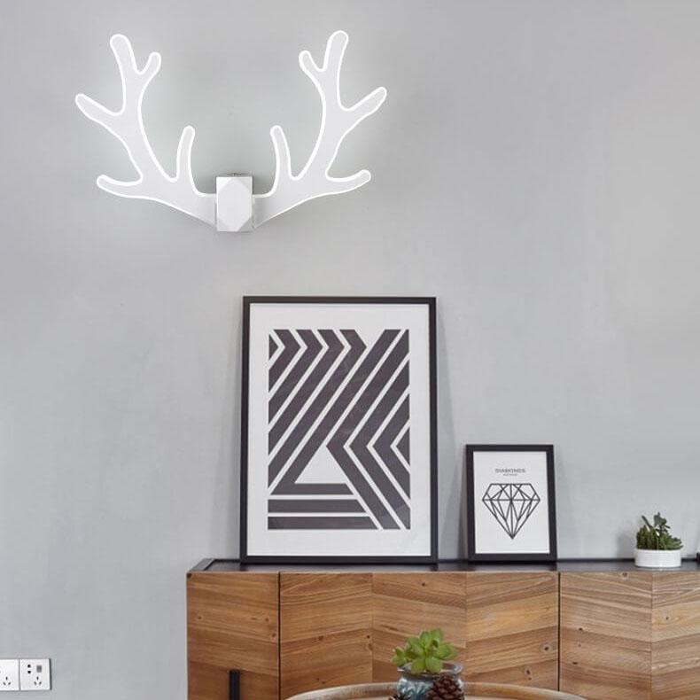 AntlerLux - Lampada da parete a forma di corna unica con illuminazione a LED