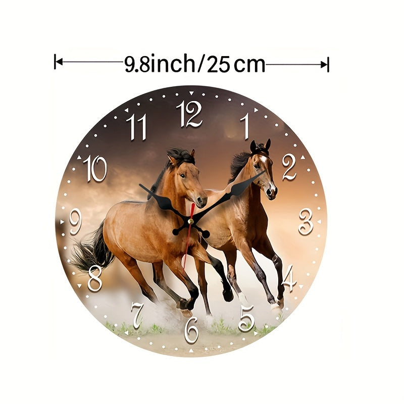 GallopTime - Reloj de pared silencioso con diseño de caballo galopante