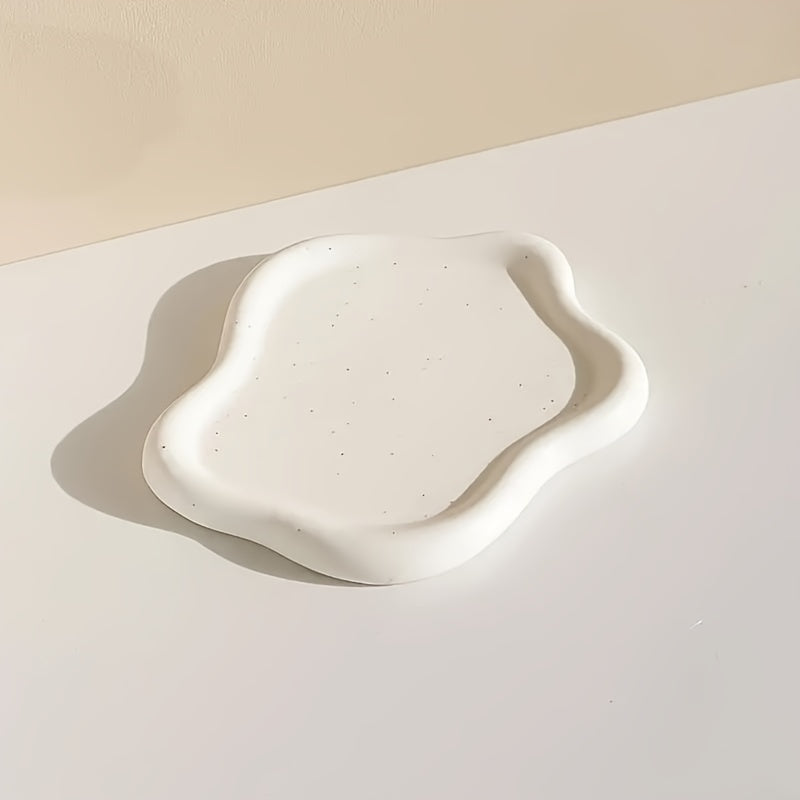 CloudTray - Vassoio decorativo in ceramica a forma di nuvola bianca | Per anelli e orecchini