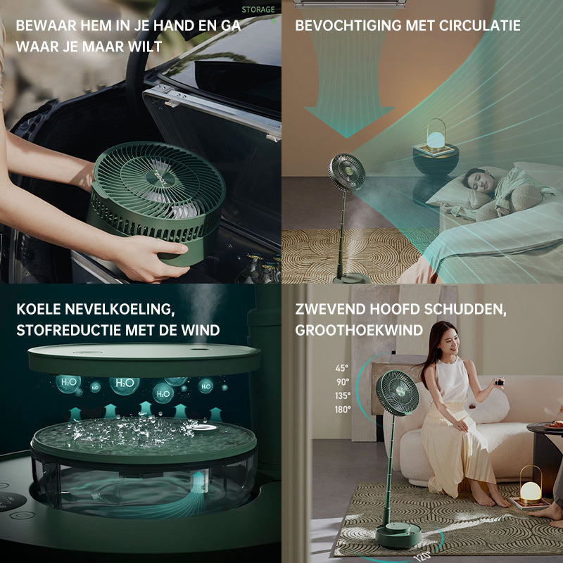 Ventilatore da tavolo telescopico pieghevole ricaricabile