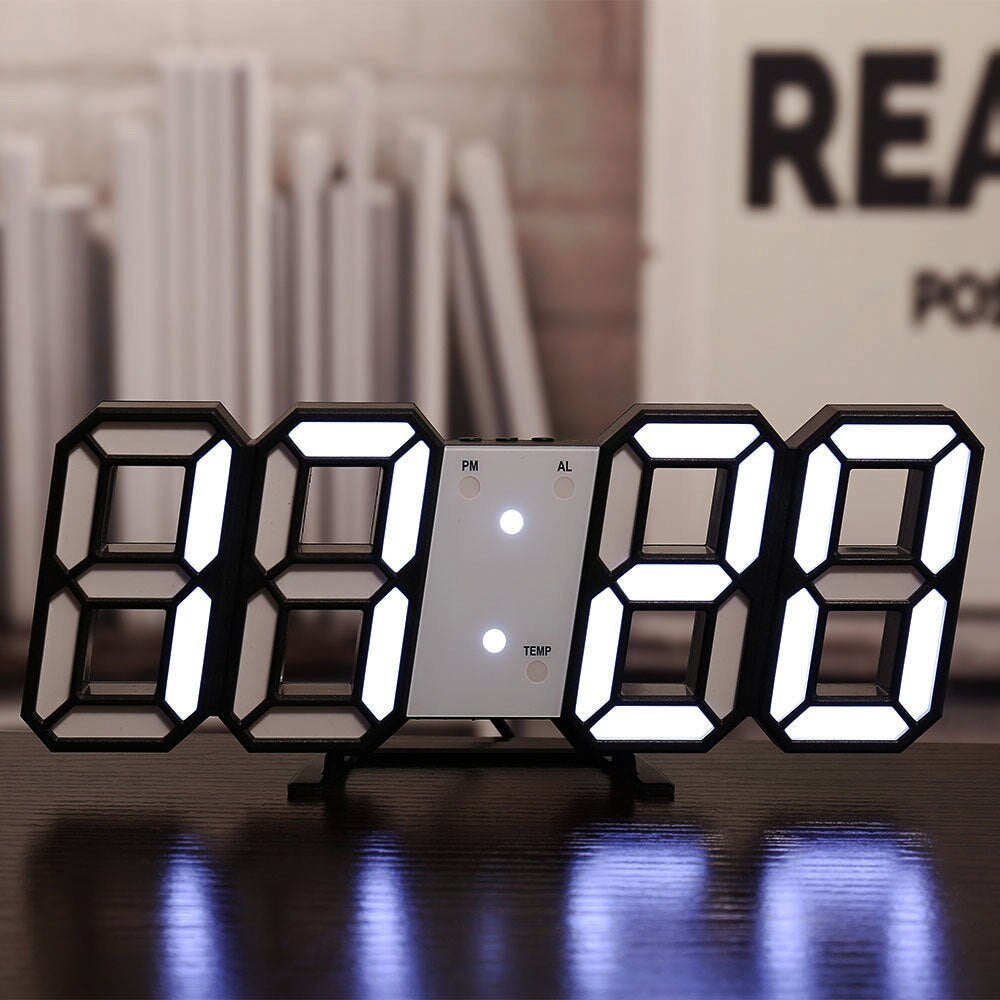 LED Digital Wall Clock - Temperature and Alarm
