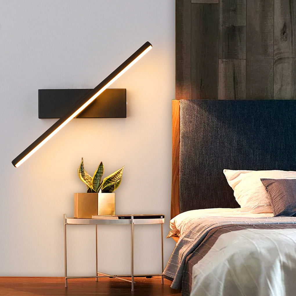 Lámpara de pared moderna con tira LED giratoria, aplique de pared iluminación