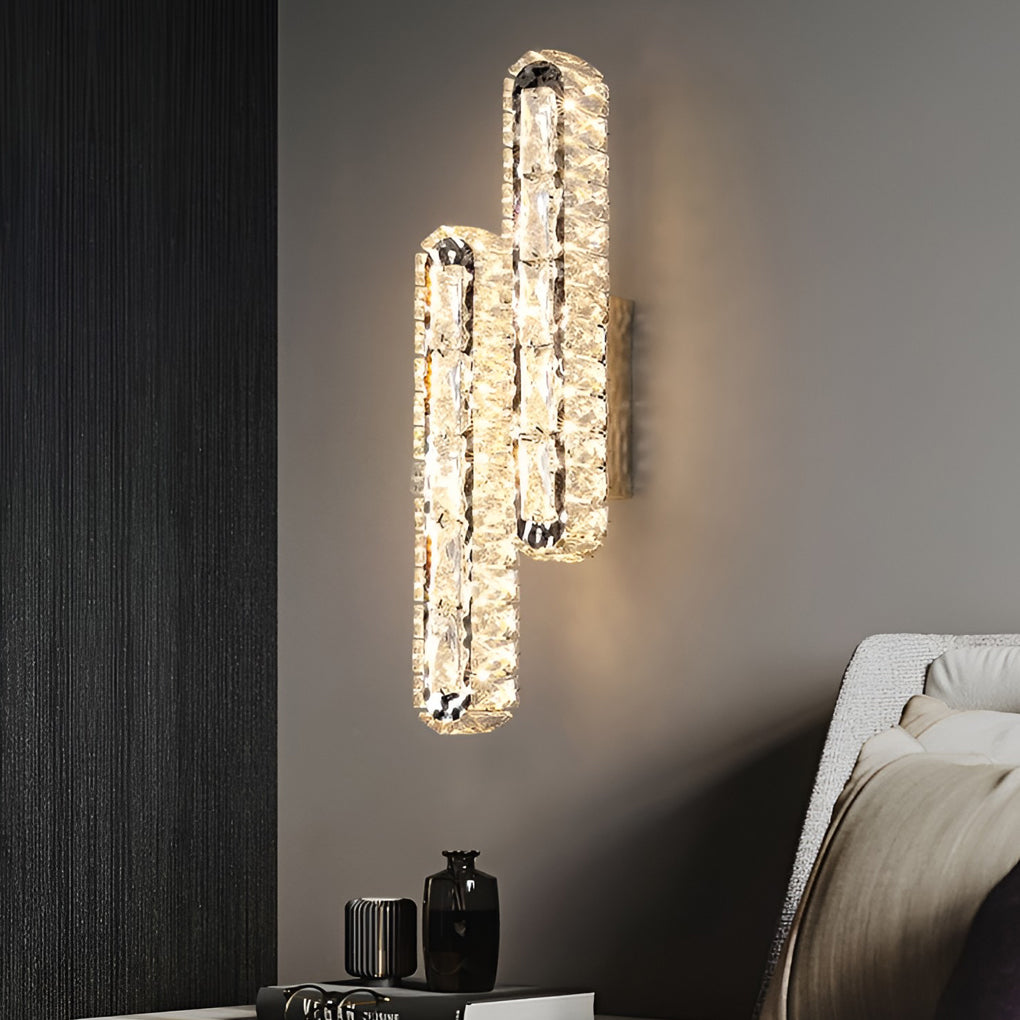 CrystalLux - Lámpara de pared doble de cristal LED con función regulable