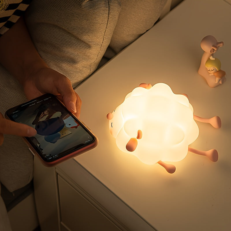 SheepGlow - USB Rechargeable Pink Sheep LED Night Light