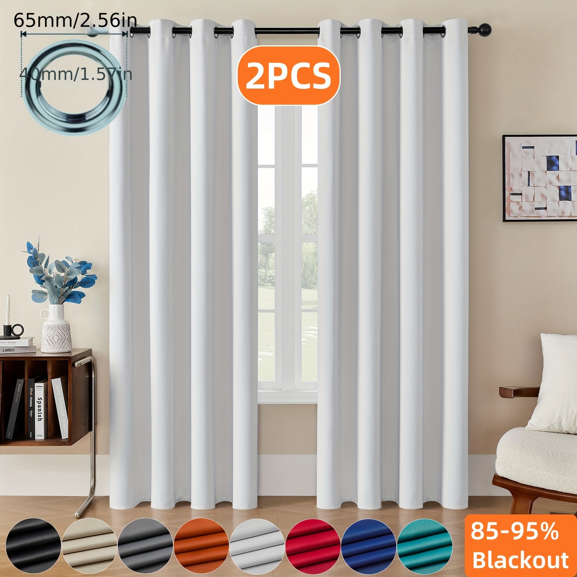 Tende Oscuranti - 2 Pezzi Tende Moderne in Poliestere con Isolamento Termico e Anelli