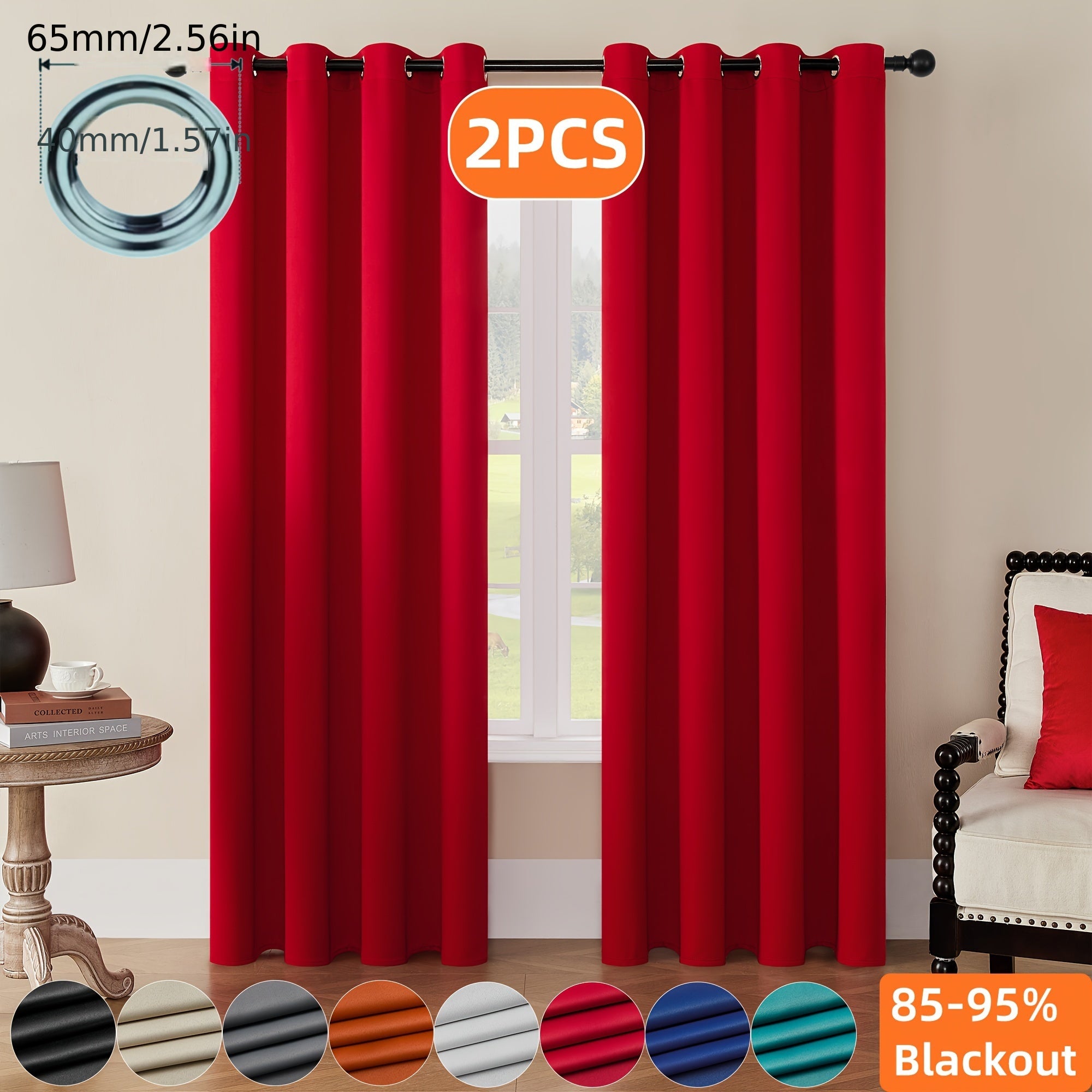 Tende Oscuranti - 2 Pezzi Tende Moderne in Poliestere con Isolamento Termico e Anelli