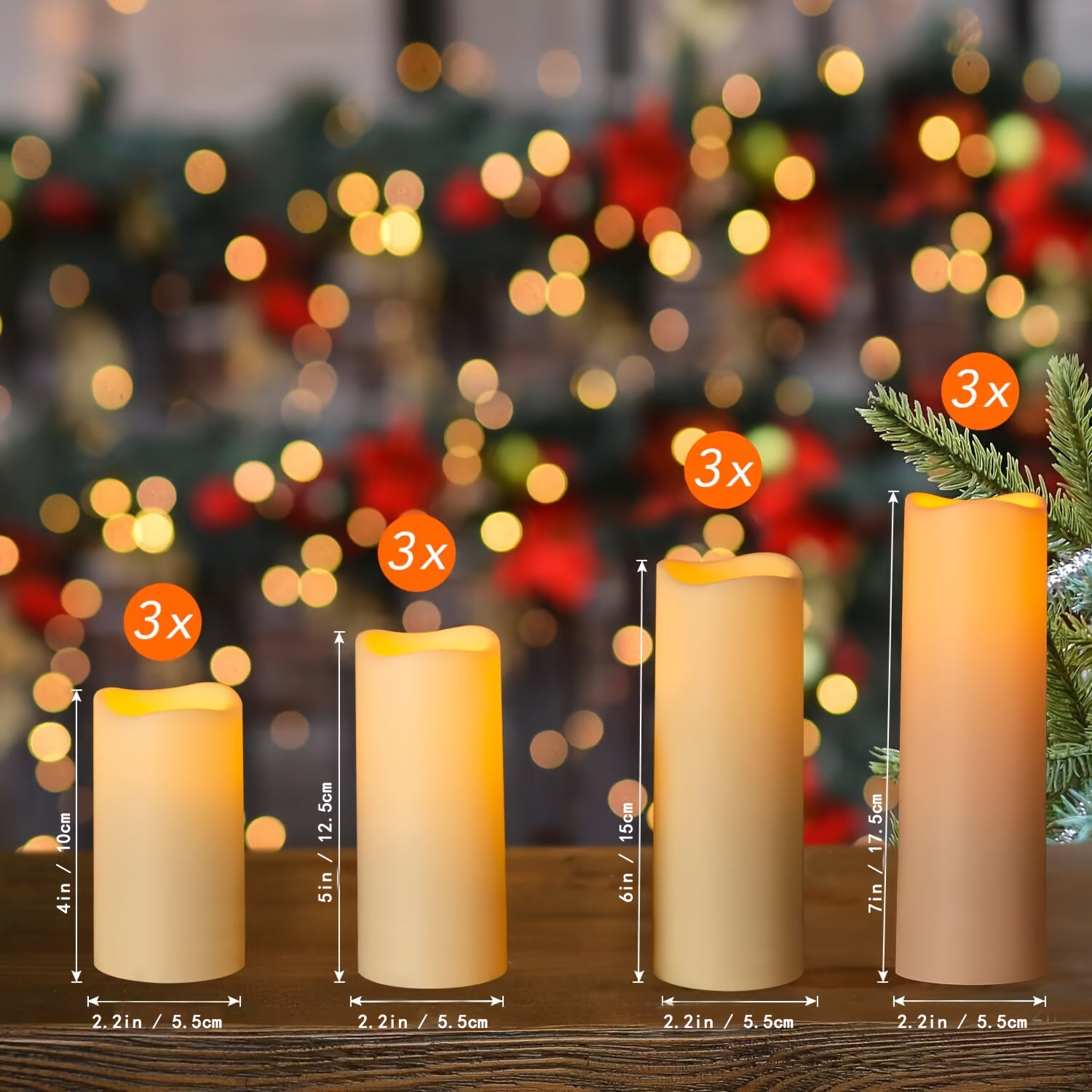 Set di 12 Candele LED Senza Fiamma con Telecomando