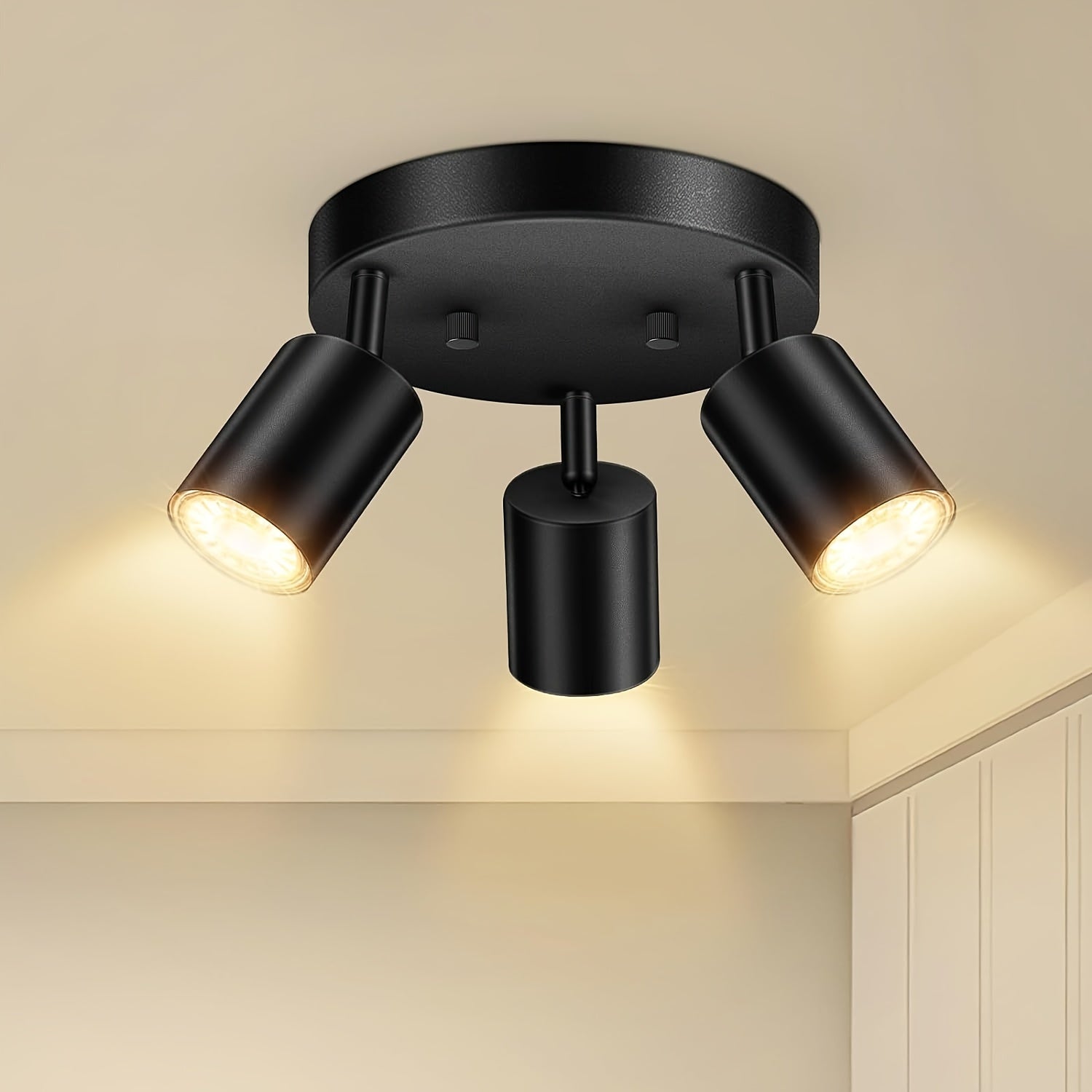 FlexiLight - Plafoniera con 3 luci e teste orientabili, base GU10