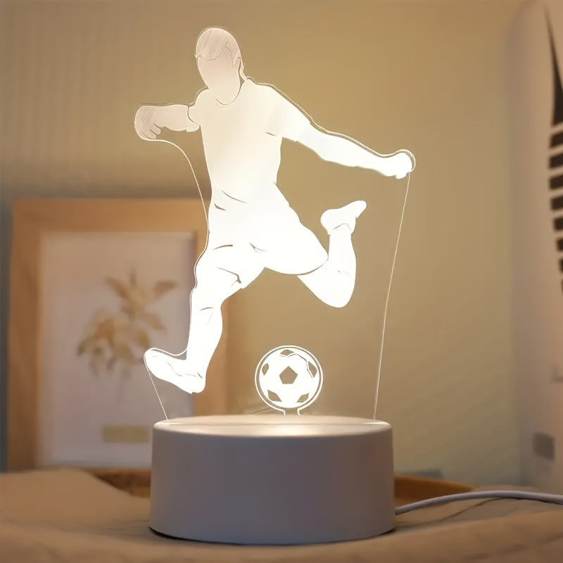 SoccerGlow - Voetbal LED Nachtlamp met Acryl Basis