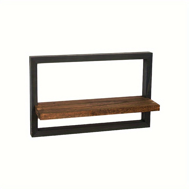 VintageDisplay - Houten Wandplank - Zwart & Bruin voor Foto’s en Decoratie