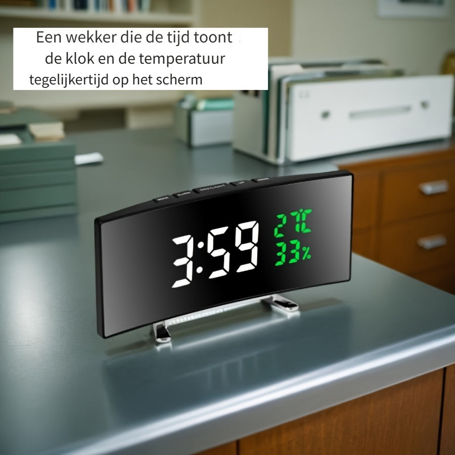 SmartClock - Multifunctionele LED Wekker met Temperatuurweergave en USB-Voeding